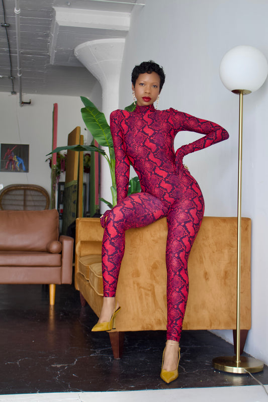 Snakeskin Print 1 Piece